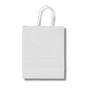 Sacola De Papel Kraft Branca Pp 13,5X8x16 C/ 30 Un.