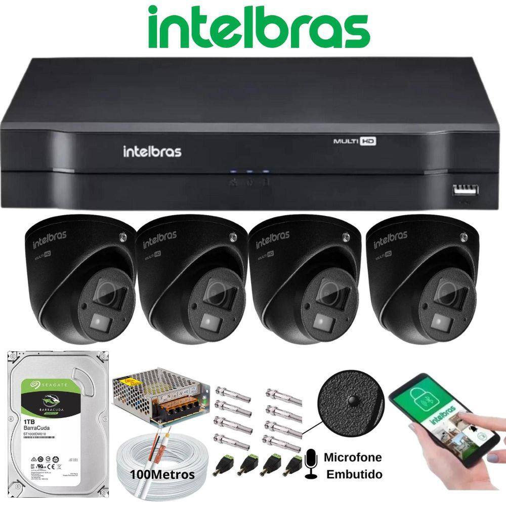 Kit Cameras De Seguranca Hd P Intelbras Vhd B G Dvr Intelbras