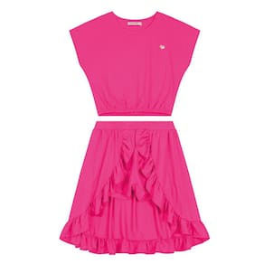 Conjunto infantil menina - moda blogueira  cropped e short