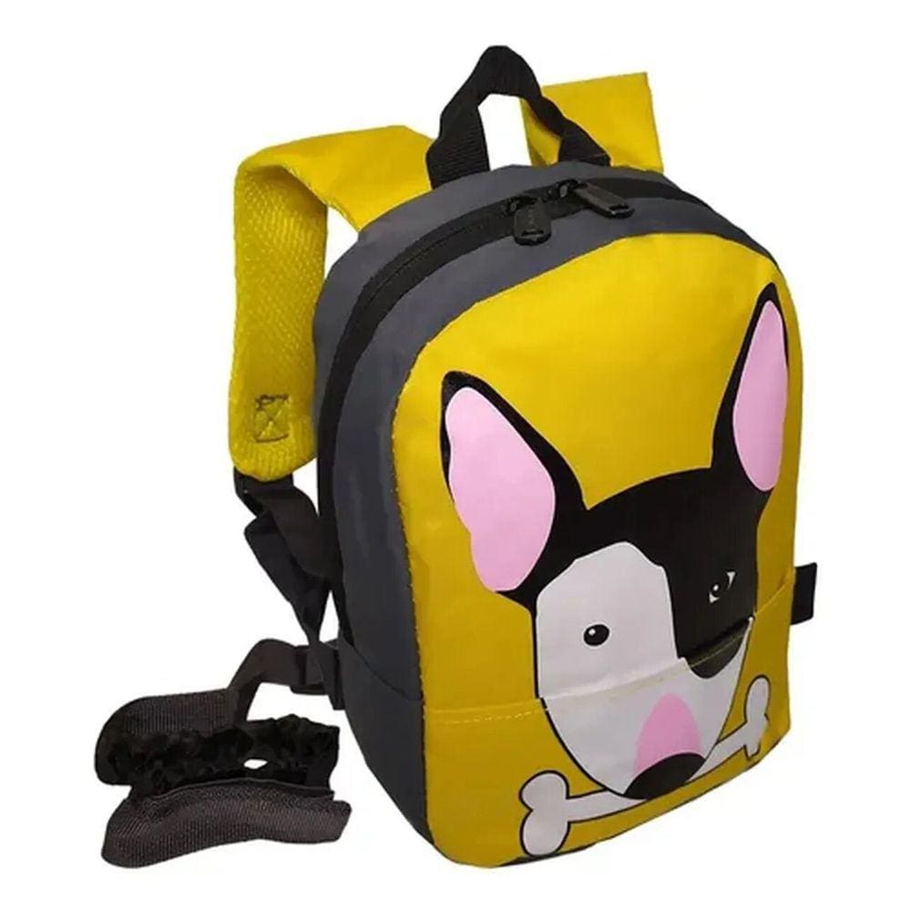 Mochila Pré Escolar Cachorrinho 26cm Com Alça Guia - Denlex