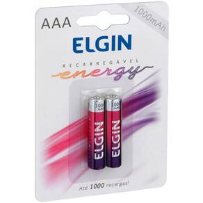 Pilha Recarregável AAA Elgin 82170 - 1000mAh - com 2 unidades
