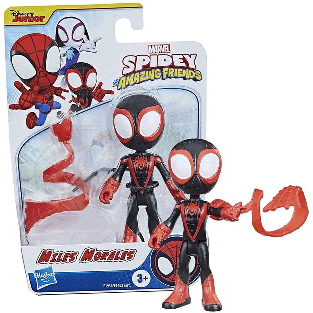 Figura Miles Morales Marvel Spidey Friend + Acessório Hasbro