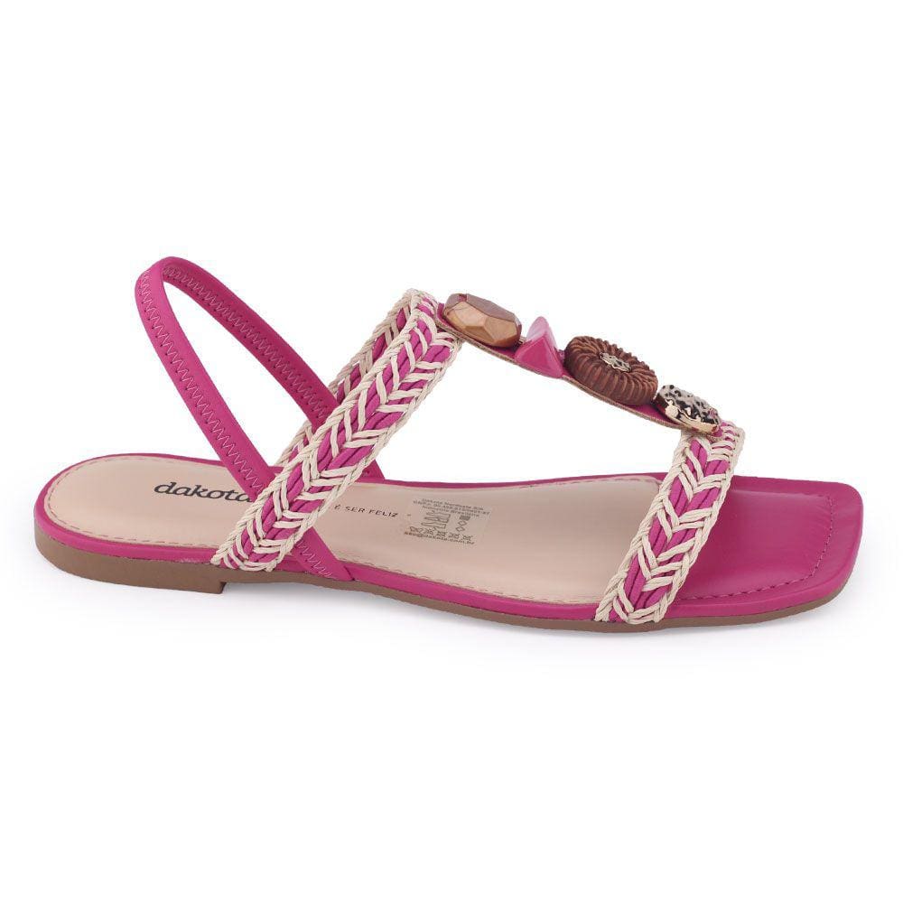 Sandália feminina Dakota Y6791 rasteirinha Pedraria Colorida