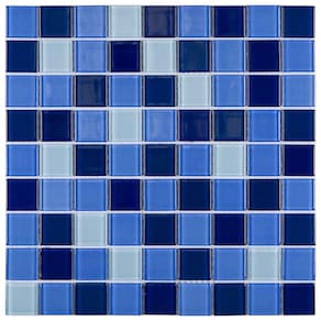 Pastilha de Vidro Cristal Miscelanea 29,2x29,2cm Azul