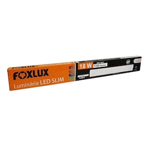 Luminária Foxlux LED Slim 18W 6500K 1000 Lumens Branca 60cm Bivolt