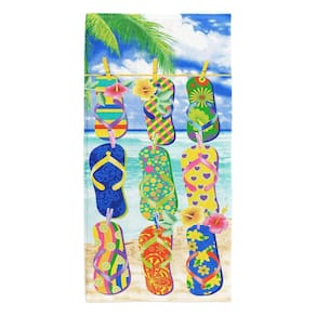 Toalha de Praia Piscina 140x70cm Macia Estampa 01 Chinelo