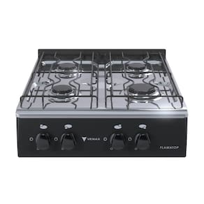 Fogao a Gas Portatil 4 Bocas Venax Flamatop Preto