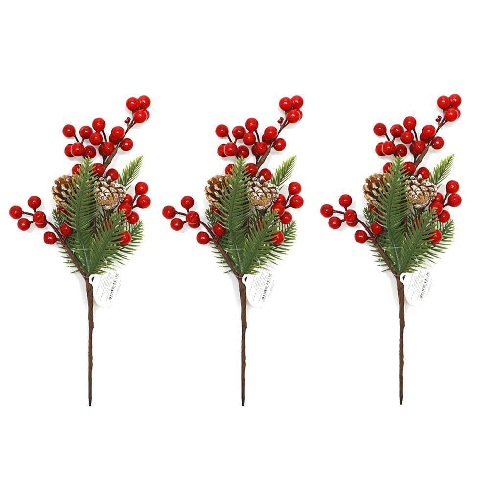Kit 3 Natalino Azevinhos Pinhas 32cm Decoração Natal