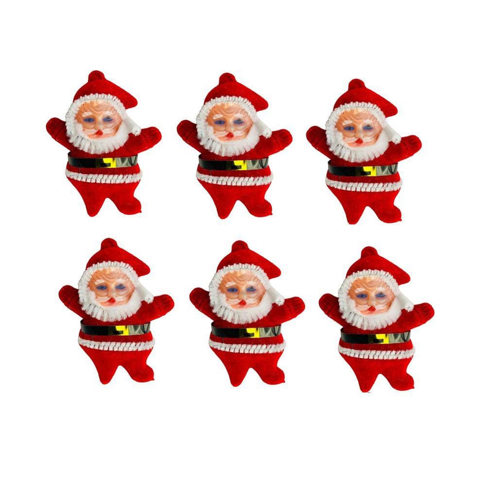 Boneco Pendente Natal 12 Unidades 6cm Vermelho/Branco