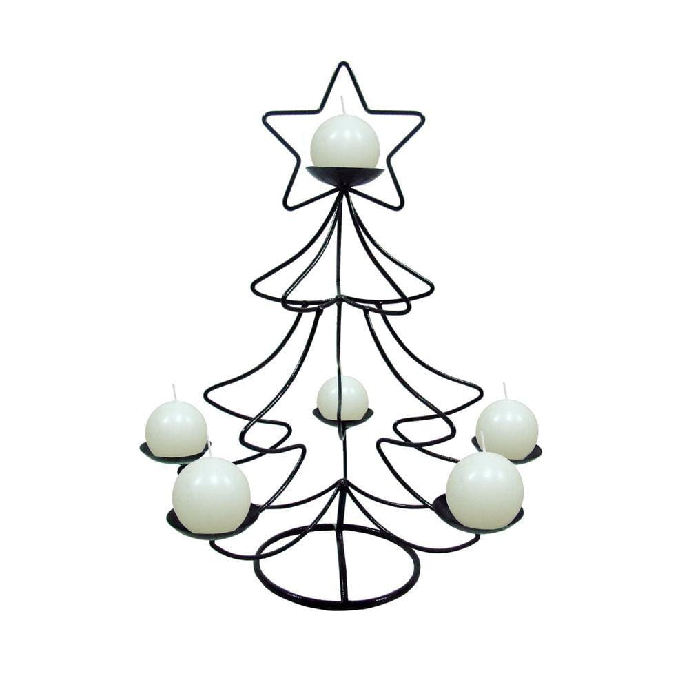 Mini Árvore Para Mesa Vela Branca Decoração Natal