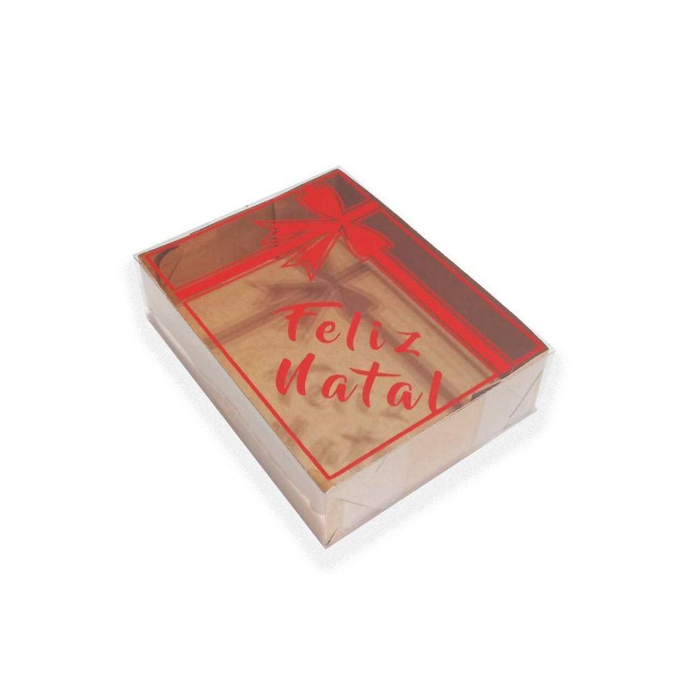 Caixa Presente Feliz Natal, 10 Uni, 15X11.5X4 Cm, Vermelho K
