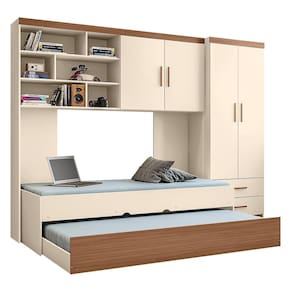 Dormitório Chiara Guarda Roupa, Aéreo 2 Portas e Bicama com Colchões Supreme D20 - Phoenix Baby