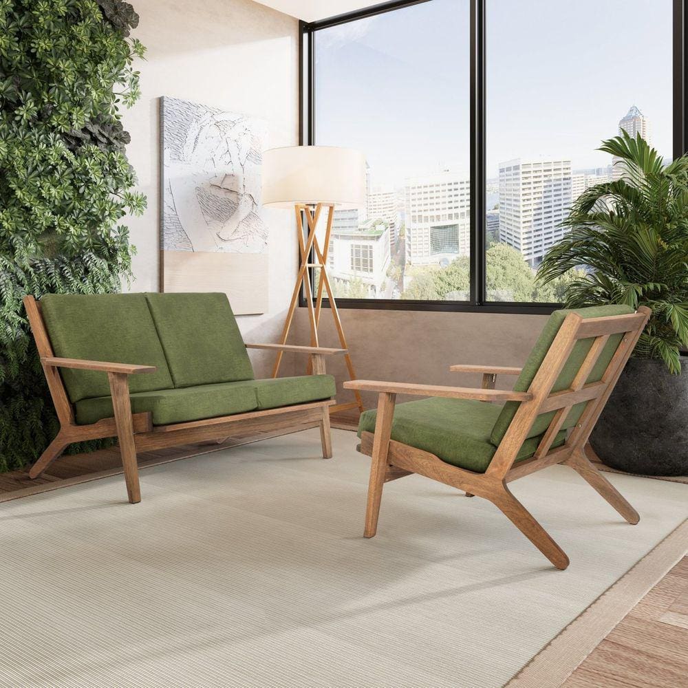 Poltrona Lótus 1 Lugar Acquablock Stain Castanho/Verde
