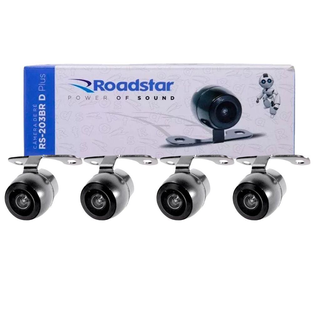 Kit 4 Câmeras De Ré Roadstar Dinâmica Tipo Borboleta - RS203BR