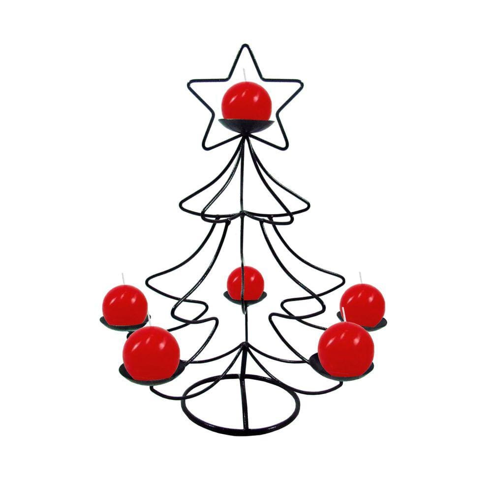 Mini Árvore Para Mesa Vela Vermelha Decoração Natal