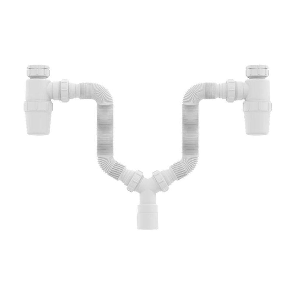Sifão Duplo Sanfonado Extensível Censi Com Copo Horizontal B