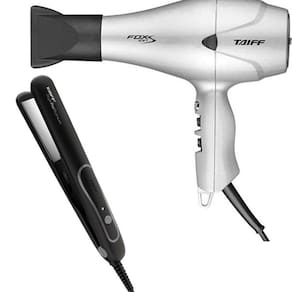 Kit Taiff -  Secador Fox Ion S Prata 2100W 127V + Prancha Style Prata Pro Titanium 230ºc Bv