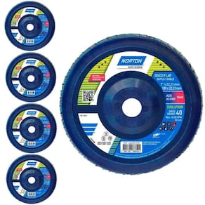 Disco de Lixa Flap 7 POL Grão 40 com 5 Unidades NORTON