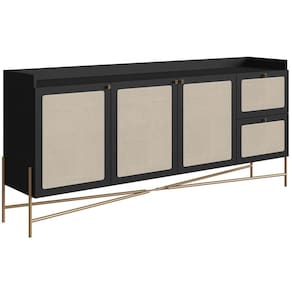 Aparador Balcao Buffet 183 Cm Pes Metal 28935 Oslo Nero Artesano
