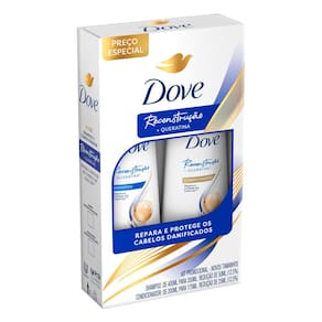 Shampoo 350ml e Condicionador 175ml Dove Reconstrução e Queratina
