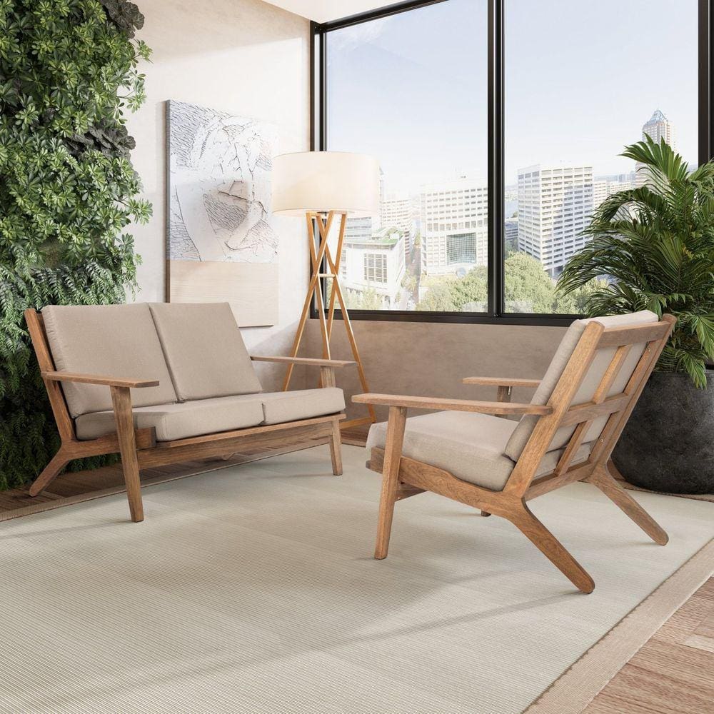 Sofá 3 Lugares Lótus Acquablock Stain Castanho/Cinza