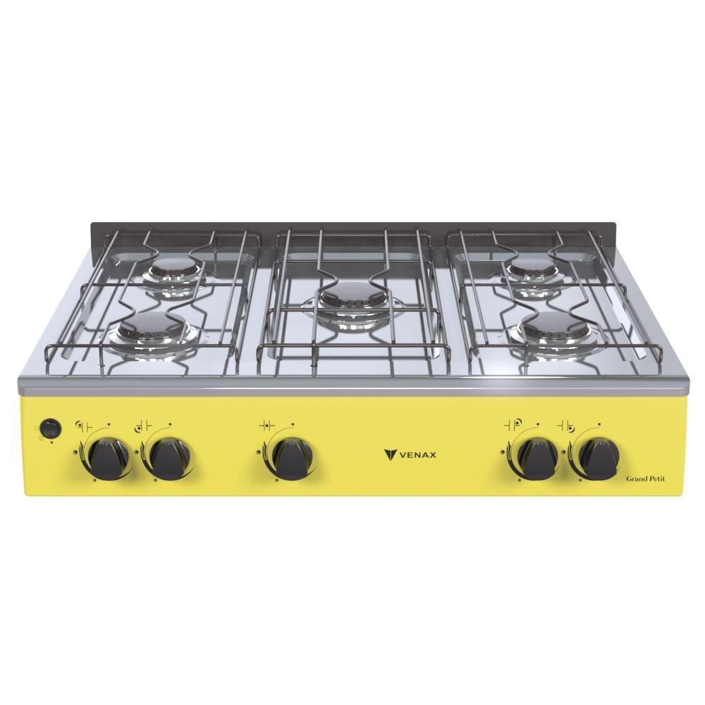 Fogao a Gas Portatil 5 Bocas Venax Grand Petit Vetro Amarelo