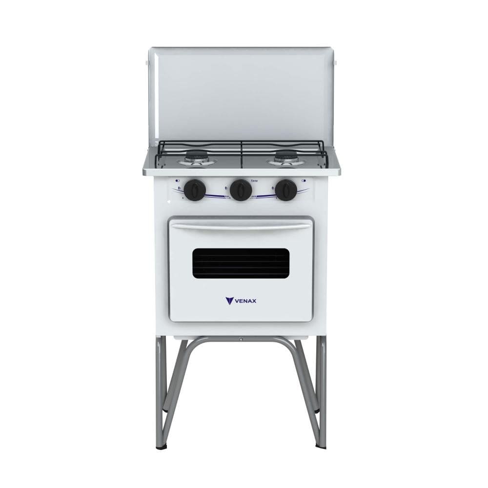 Fogao a Gas 2 Bocas Venax Gemini Tampa de Metal Branco