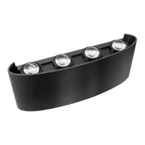Arandela Led Lentille Quatre Preta 8W