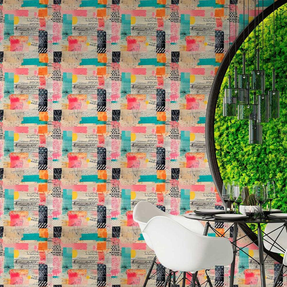 Papel de Parede Auto adesivo Colagem lambe lambe colorida decorativa Lavavel Vinil Quarto Sala 9m