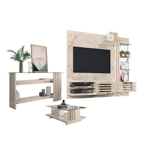 Conjunto para Sala de Estar Completo Zimmer Calacata Off-White