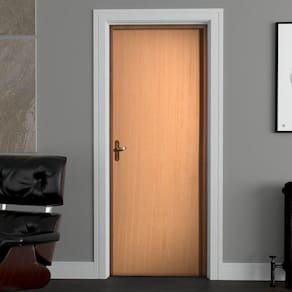 Kit Porta de Madeira 210x82cm Batente 11cm Lisa Padrão Angelim Uniportas Madeira