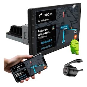 Multimídia 9" Polegadas Traseira 1 Din H-Tech HT-9823CA Android + Câmera de Ré