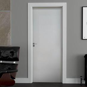 Kit Porta de Madeira 210x72cm Batente 14cm Lisa Primer Uniportas Branco