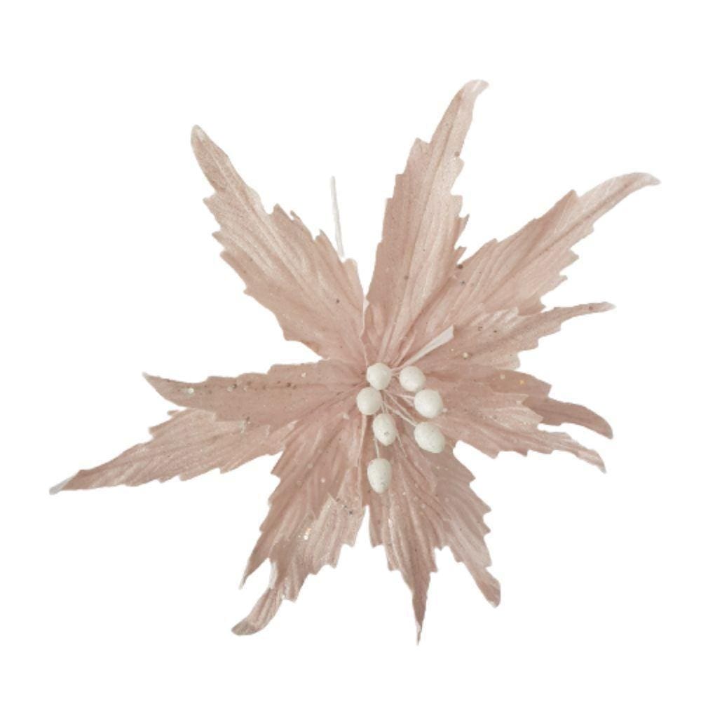 Flor Artificial Natal Rosa 34cm