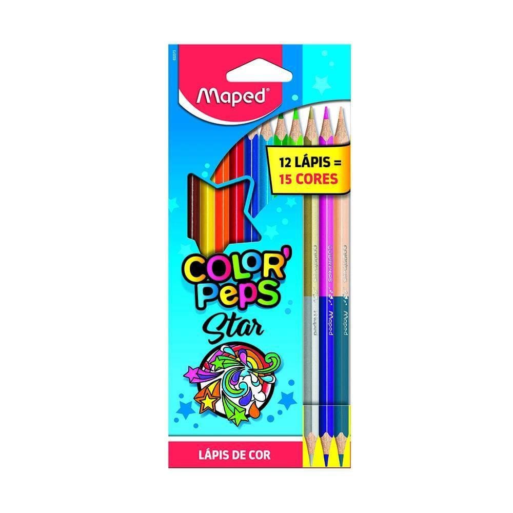 Lápis De Cor Maped Color`Peps Star 12+3Duo 15 Cores