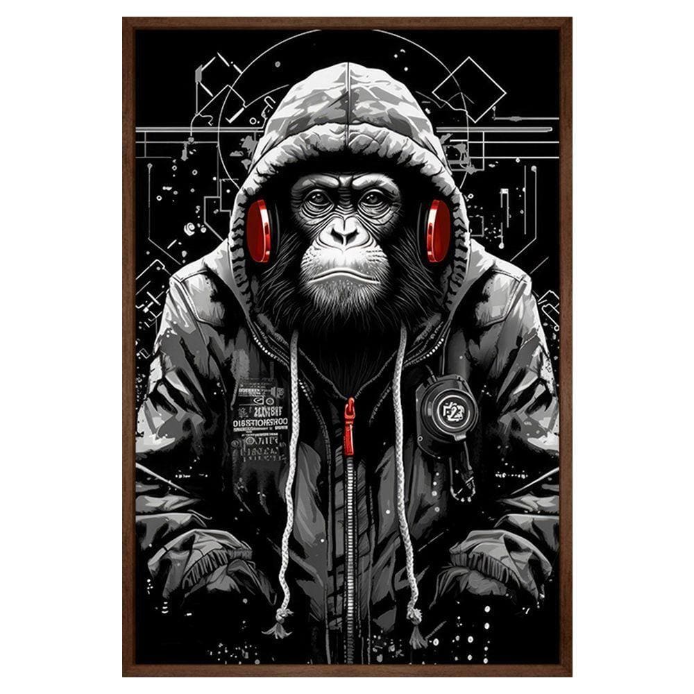 Quadro Decorativo Macaco Estiloso Moldura Cx Alta 40x60 Titulo Moldura Madeira