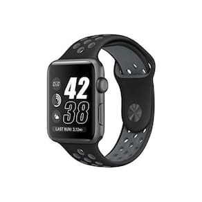 PULSEIRA SPORT com furos COMPATÍVEL COM WATCH tamanhos 42/44/45/49MM PRETO/CINZA