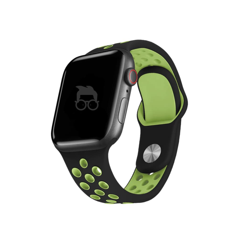 PULSEIRA SPORT NK com furos COMPATÍVEL COM  WATCH tamanhos 42/44/45/49MM PRETO/VERDE