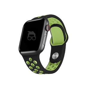 PULSEIRA SPORT NK com furos COMPATÍVEL COM  WATCH tamanhos 42/44/45/49MM PRETO/VERDE