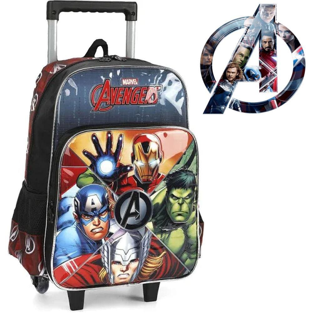 Mochila Infantil De Avengers De Rodinha Modelo Oficial