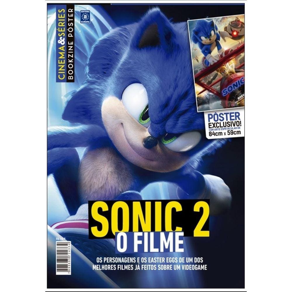 Boneco Sonic Azul Personagem Jogo Videogame Super Size