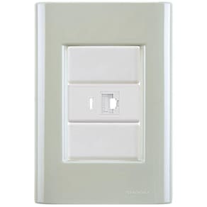 Cj Tomada Rj45 Rj 45 Ethernet Giz Verde Ardósia Tramontina Completo Pronto Tramontina