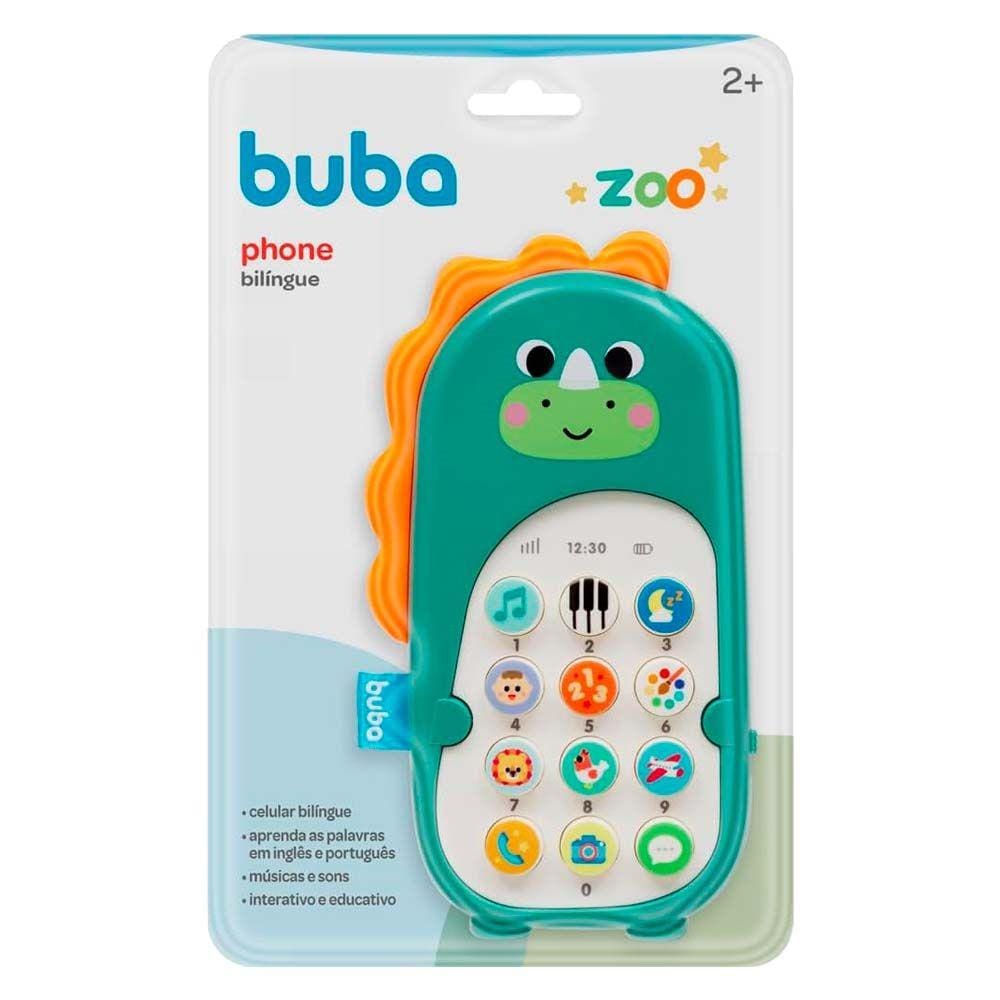 Brinquedo Interativo Phone Bilíngue Zoo Aprenda Inglês Português Buba