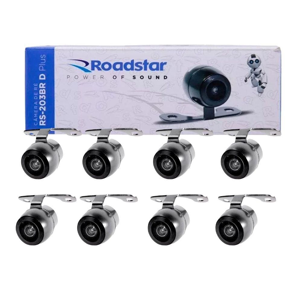Kit 8 Câmeras De Ré Roadstar Dinâmica Tipo Borboleta - RS203BR