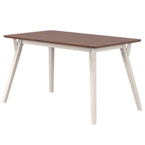 Mesa com 2 Bancos em Madeira Maciça Branco Envelhecido