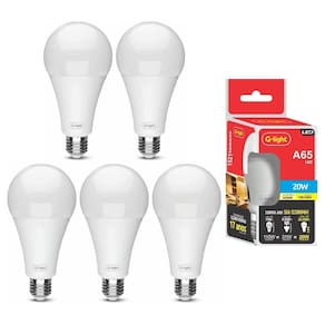 Kit 5 Lampada Led 20W Branco Quente 3000K Luz Amarela Alta