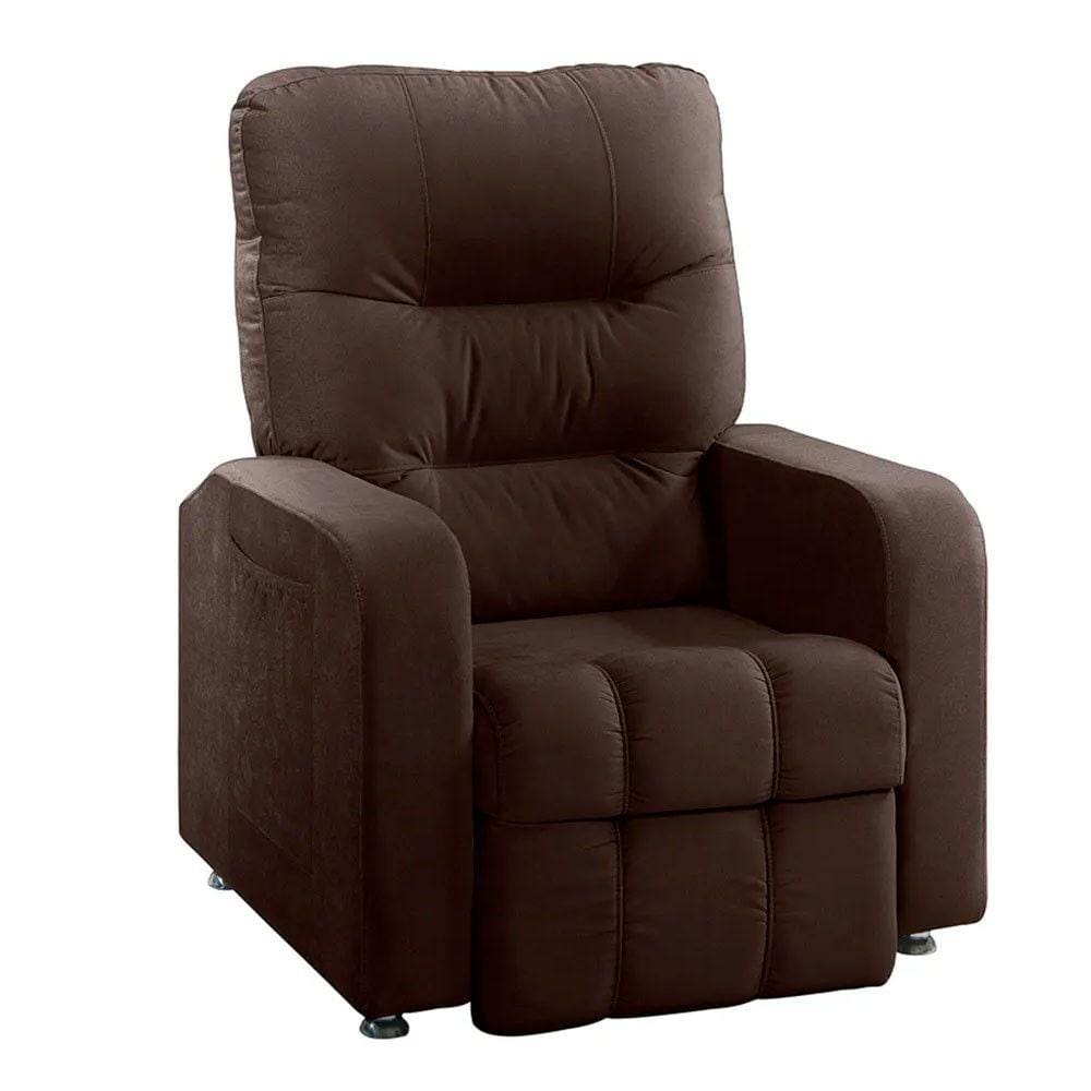 Poltrona do Papai Reclinável Maldivas Suede Marrom Chocolate - Speciale Home