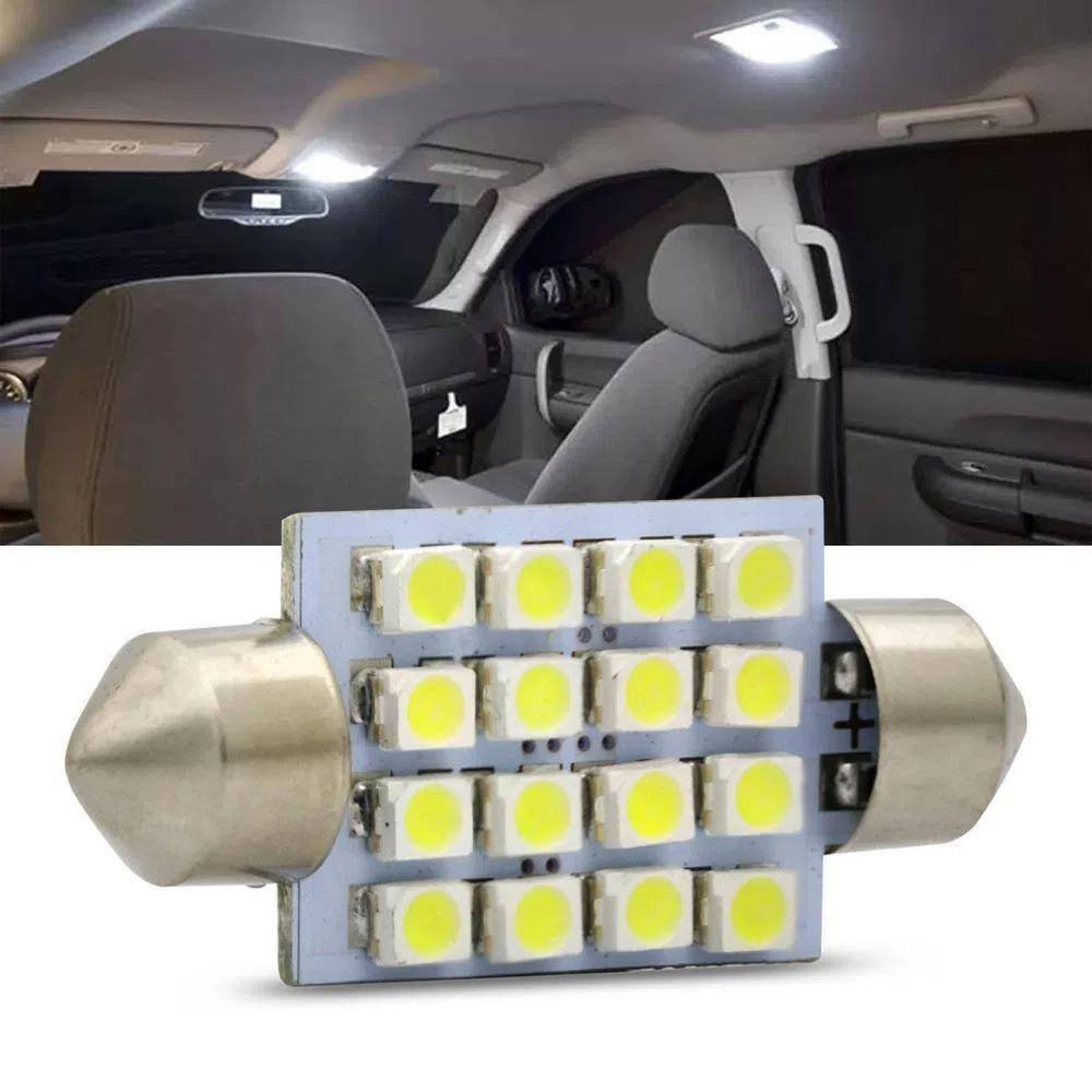 Kit Lâmpada Torpedo De 39Mm Com 16 Leds 100 Unid 12V 6000K