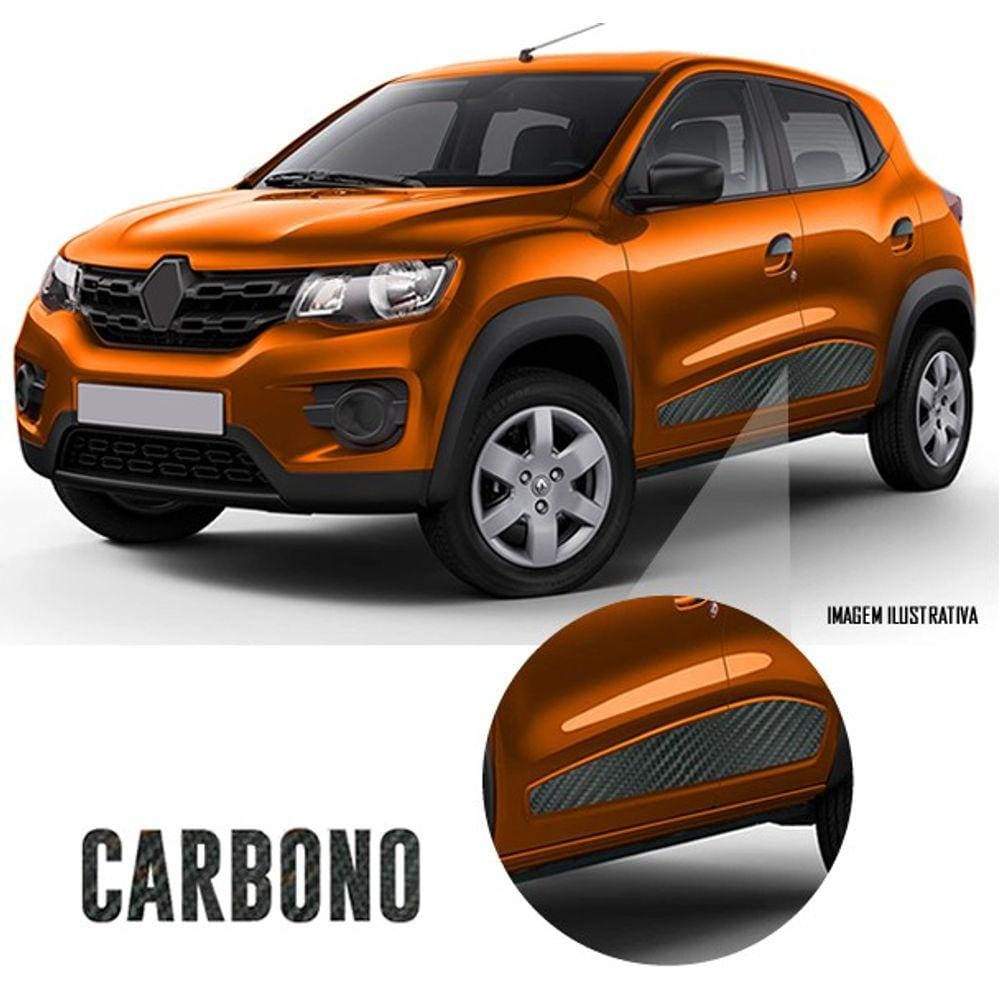Adesivo Lateral Renault Kwid - Carbono