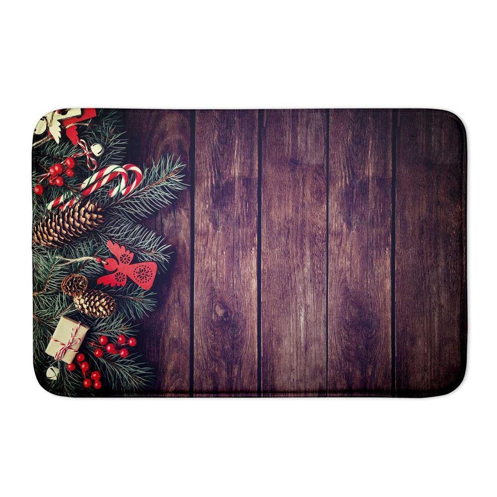 Tapete De Natal Piso Madeira Emborrachada